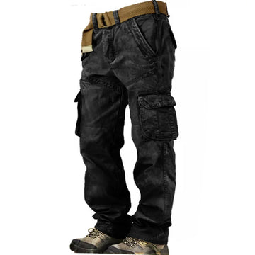 Men's Outdoor Vintage Washed Cotton Washed Multi-pocket Tactical Pants